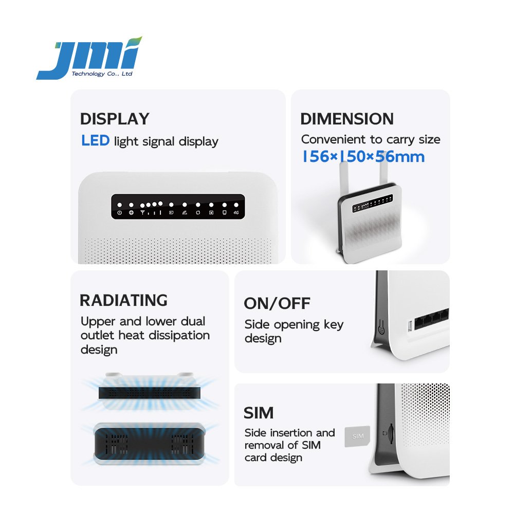 Home Universal Support 2.4G Frequency USB Function 3G Applications 4G LTE Multi-Sim Card Slot WiFi Router 2 Antennas 300mbps
